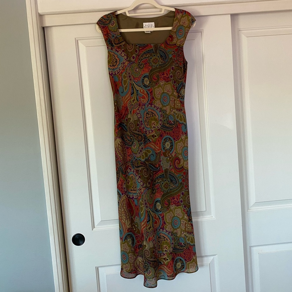 Vintage David Warren Paisley Dress